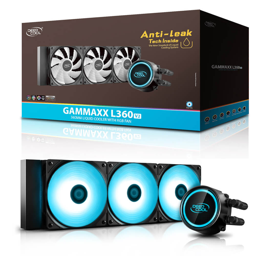 Sistema de Enfriamiento Liquido AIO Deepcool Gammaxx L360 V2 RGB - 120mm X3 Intel y Amd (Listo para AM4 y 2066) Aura Sync, RGB Fusión etc., DP-H12RF-GL360V2C