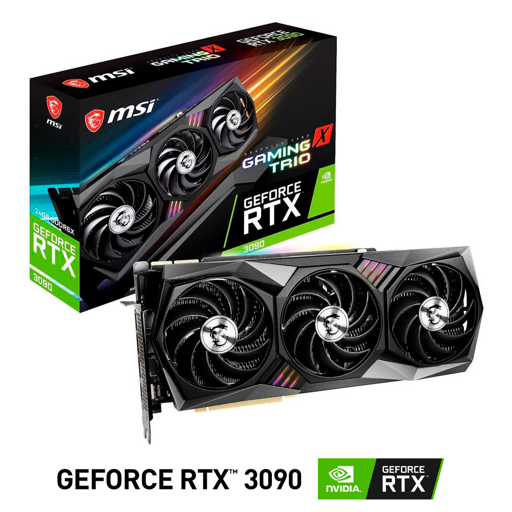 Tarjeta de Video Nvidia GeForce RTX 3090 24GB, MSI GAMING X TRIO, 912-V388-011, 3 AÑOS DE GARANTIA NACIONAL