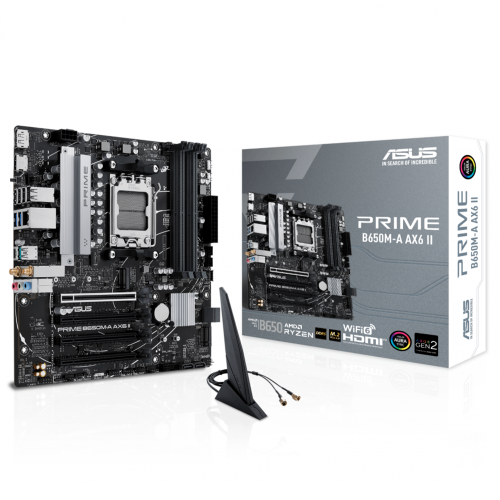 Tarjeta Madre ASUS PRIME B650M-A AX6 II, Micro-ATX, AM5, AMD B650, Up to 192GB DDR5, HDMI/DP, PRIME B650M-A AX6 II