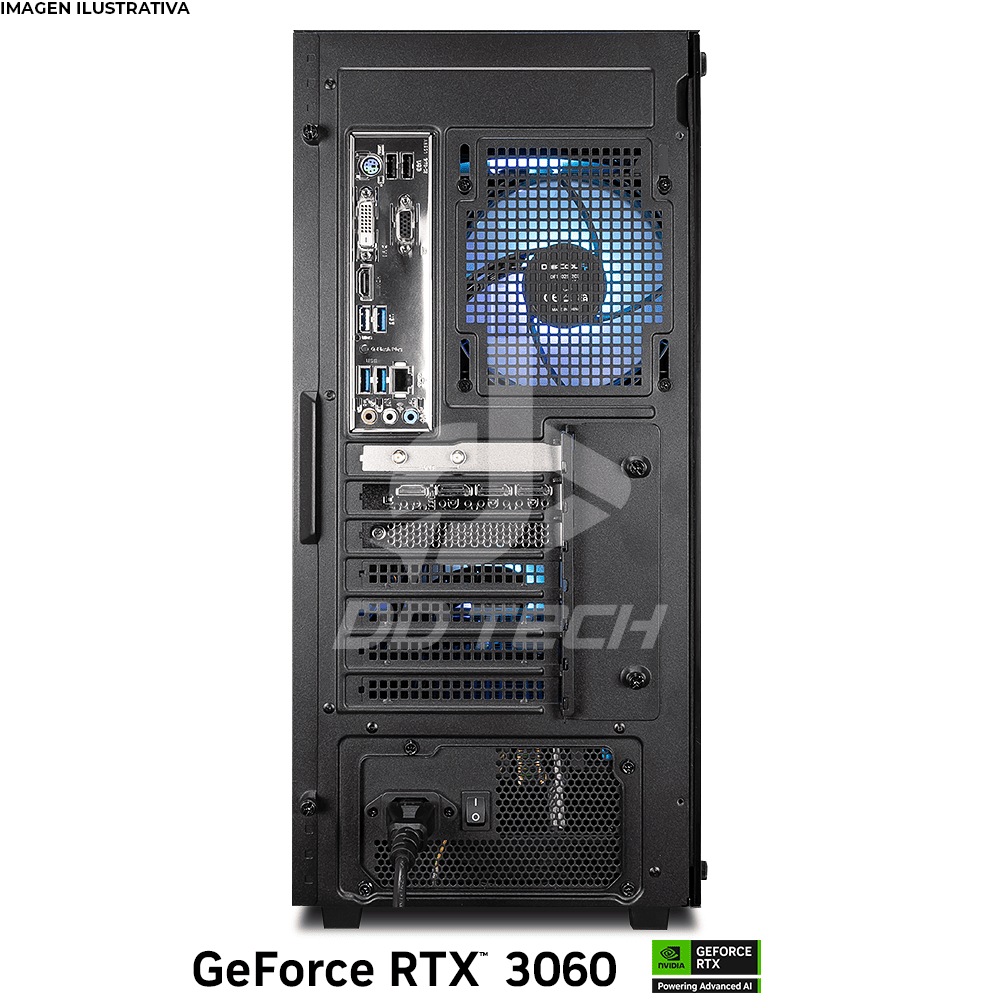 Computadora PRIDE GAMING FERRET PRO, AMD Ryzen 5 5500, RTX 3060 12GB, 32GB RAM, 1TB SSD, ENFRIAMIENTO LIQUIDO RGB, 650W 80+ BRONZE, INCLUYE WIFI - Image 5