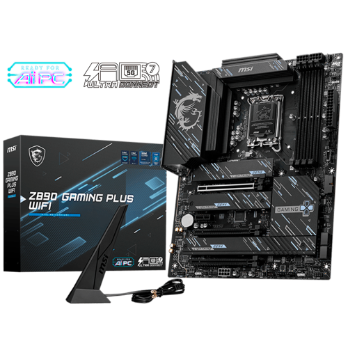 Tarjeta Madre MSI Z890 Gaming Plus WiFi, ATX, LGA 1851, DDR5 (9200+MT/s OC), Intel® Core™ Ultra Series Ready, 1 PCIe 5.0, Z890 GAMING PLUS WIFI, Promo MSI
