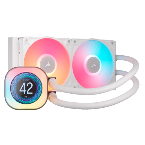 Enfriamiento Líquido Corsair iCUE LINK TITAN 240 RX LCD, 2x120mm, Hasta 2100RPM, Blanco, CW-9061025-WW