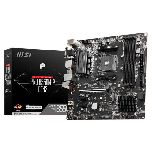 Tarjeta Madre MSI PRO B550M-P GEN3/ Micro-ATX, Socket AM4, AMD B550, HDMI, 128GB DDR4 para AMD, Ryzen 5000 Readt, PRO B550M-P GEN3