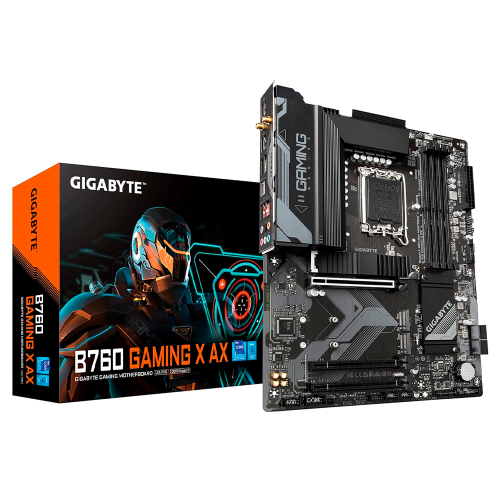 Tarjeta Madre Gigabyte B760 Gaming X AX, LGA 1700, B760, ATX, DDR5, M.2, PCIe 4.0, USB 3.2 Gen2X2 Type-C, WiFi 6E/ 2.5GbE LAN/Q-Flash Plus, PCIe EZ-Latch, B760 GAMING X AX
