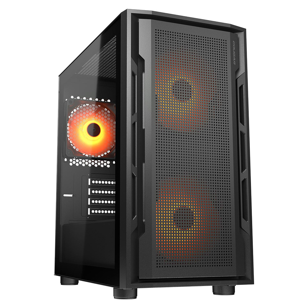 Gabinete Cougar Uniface Mini RGB, Mini-Tower, Micro-ATX/Mini-ITX, Sin Fuente, 3 Ventiladores Instalados, USB 2.0/3.0, Black, 3855C90.0003