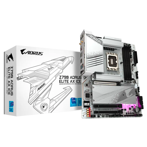 Tarjeta Madre Gigabyte Z790 AORUS Elite AX Ice, LGA1700, Intel, Z790, ATX, DDR5, 4* M.2, PCIe 5.0, USB 3.2, 2.5GbE LAN/Q-Flash Plus, Z790 AORUS Elite AX ICE