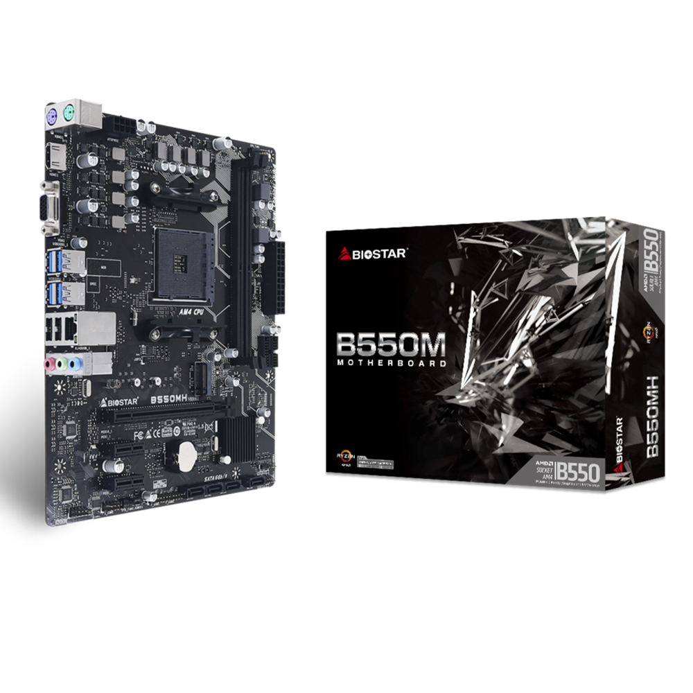 Tarjeta Madre Biostar B550MH, AM4, AMD RYZEN 3000 SERIES, Micro ATX