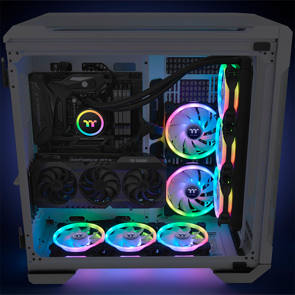 Kit 3 Ventiladores Thermaltake Swafan 12 RGB, 120mm, 500-2000RPM, Color Negro, 3 Piezas, CL-F137-PL12SW-A - Image 5