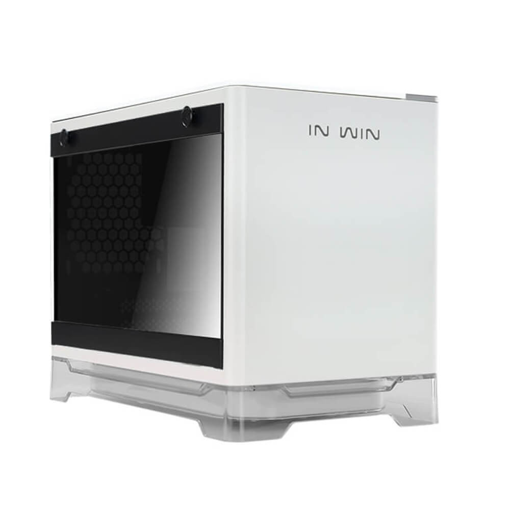 Gabinete In Win A1 White, Mini ITX, Cristal Templado, Cargador Inalambrico para Smartphone, Fuente 600W 80+Bronze, LED RGB