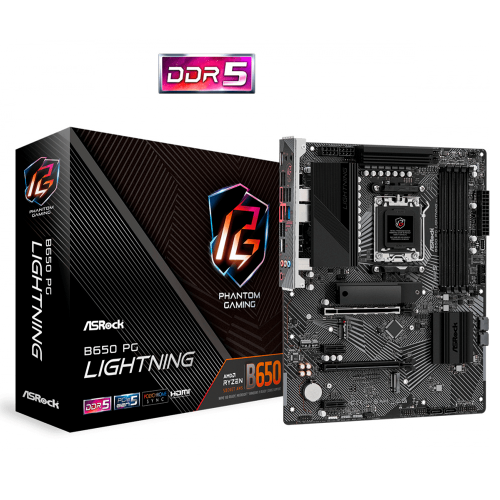 Tarjeta Madre ASRock ATX B650 PG Lightning, Socket AM5, AMD B650, HDMI, Up to 128GB DDR5, B650 PG LIGHTNING