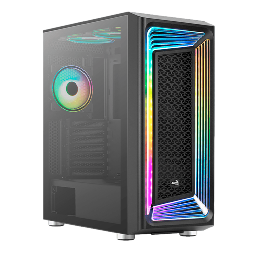 Gabinete Gamer Aerocool Interestellar, Mid-Tower, Cristal Templado, ATX/Micro Atx/mini-ITX, USB 3.0, Sin Fuente, Negro, INTERSTELLAR-G-BK-V1