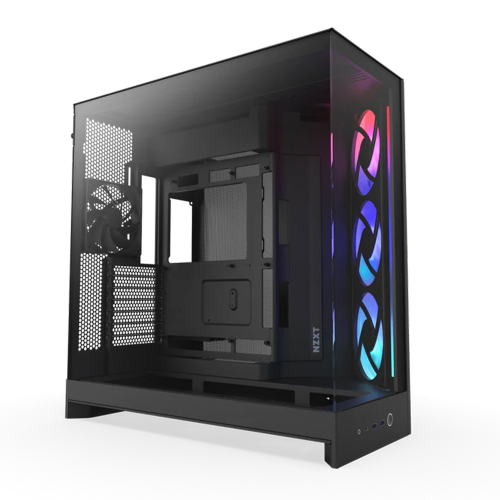 Gabinete NZXT H9 Flow RGB, Midi-Tower, ATX/EATX/Micro-ATX/Mini-ITX, USB 3.0, Sin Fuente, 4 Ventiladores Instalados, Negro, CM-H92FB-R1/ NAVIDAD