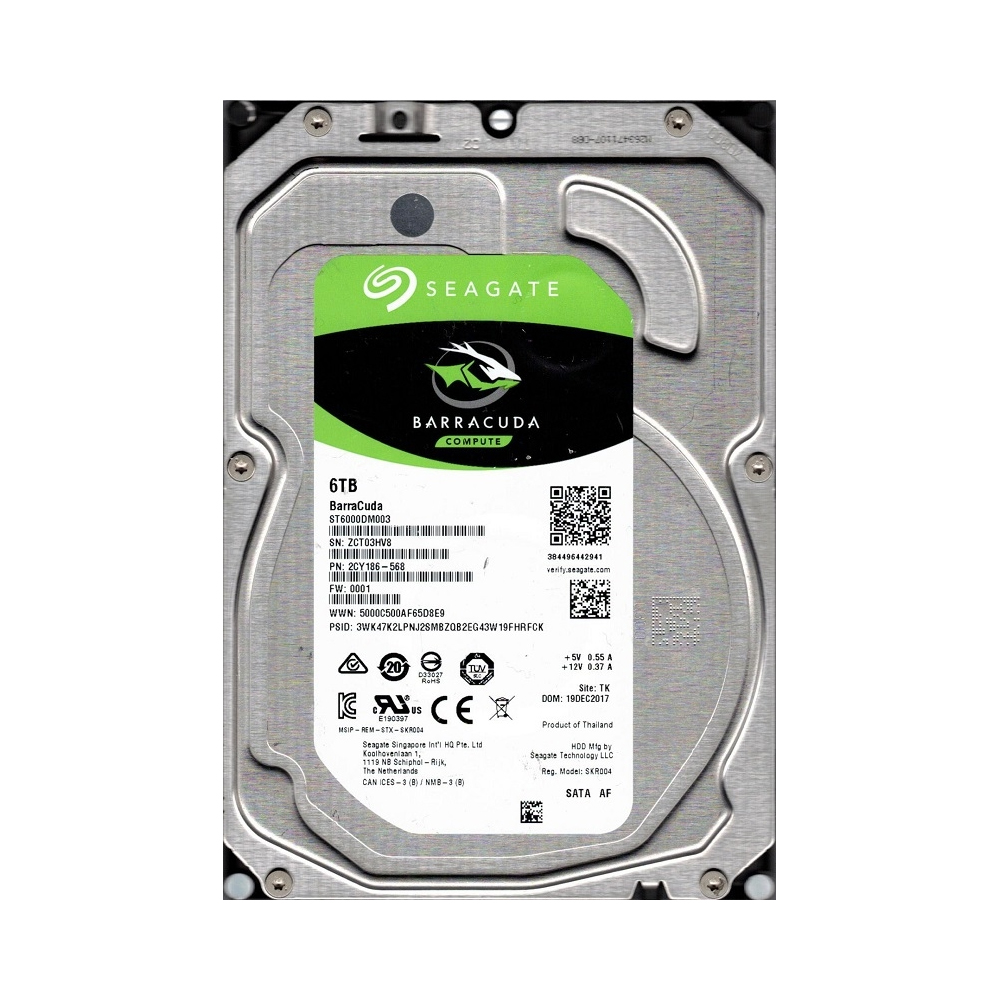 Disco Duro Interno Seagate Barracuda 6TB 3.5" SATA3, 5400RPM, 256MB, Recertificado, 2CY186-568