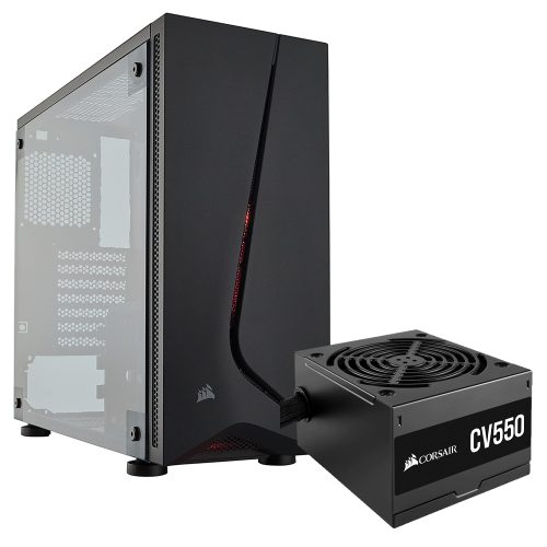 Gabinete Corsair Spec-05 + CV550 Negro, USB 3.0, Audio HD, Ventana Completa Acrilico, 550W 80 Plus Bronze - CC-9020126-NA