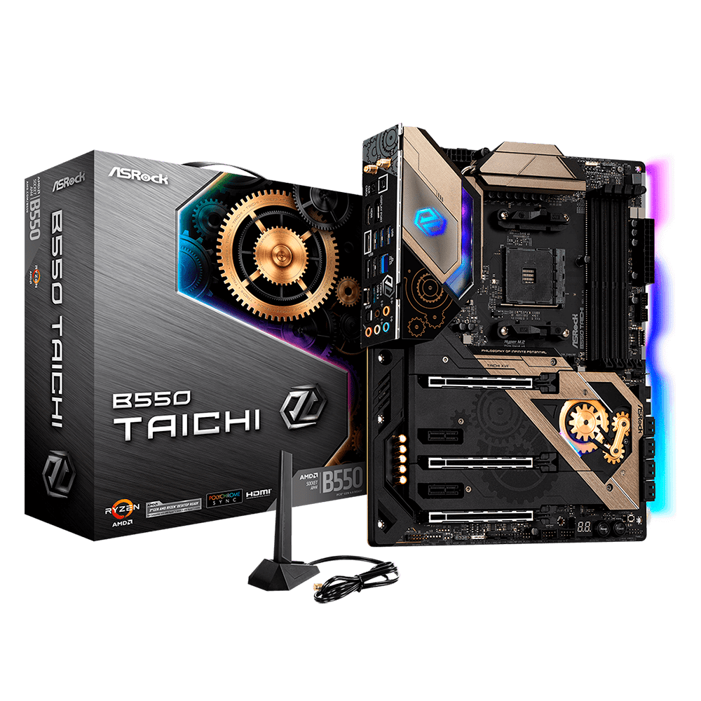 Tarjeta Madre ASRock B550 Taichi, Socket AMD AM4 Ryzen 3000, 3000 G-Series, 4000 G-Series, 5000, AMD 3-Way CrossFireX, DDR4 Up to 4733+(OC), B550 TAICHI