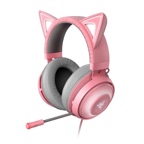 Diadema Gamer Razer Kraken Kitty Quartz Edition, RGB Razer Chroma, 7.1Canales THX Certified, RZ04-02980200-B, Recertificado