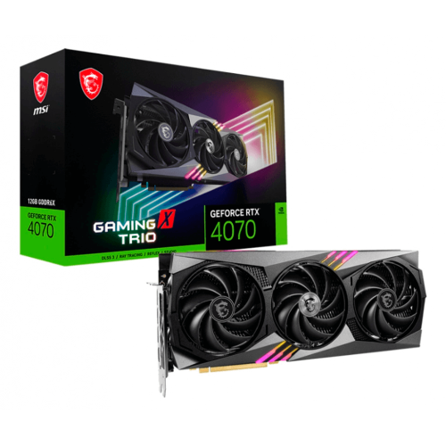 Tarjeta de Video Nvidia Geforce MSI RTX 4070 Gaming X Trio 12GB, PCI Express Gen 4, 12GB GDDR6X, DisplayPort x 3 (v1.4a), 912-V513-064, 3 AÑOS DE GARANTIA NACIONAL