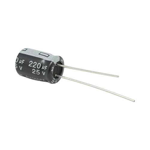 SYSCOM CE220/25V Capacitor Electrolítico de Aluminio, Radial de 220 µFd, 25 Vcc, 105 °C, 8 x 11 mm, .