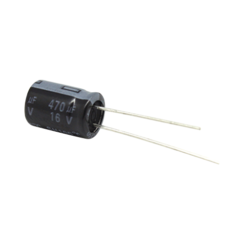 SYSCOM CE470/16V Capacitor Electrolítico de Aluminio, Radial de 470 µFd, 16 Vcc, 105 °C, 8.0 x 11 mm.