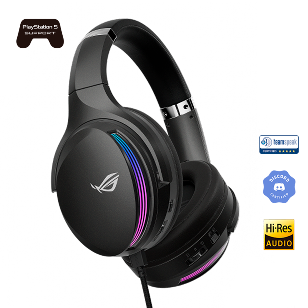 Diadema Gamer ASUS ROG Fusion II 500, Micrófono formador de haz AI, Cancelación de Ruido, Sonido Envolvente 7.1, Quad DAC, USB-C, ROG FUSION II 500