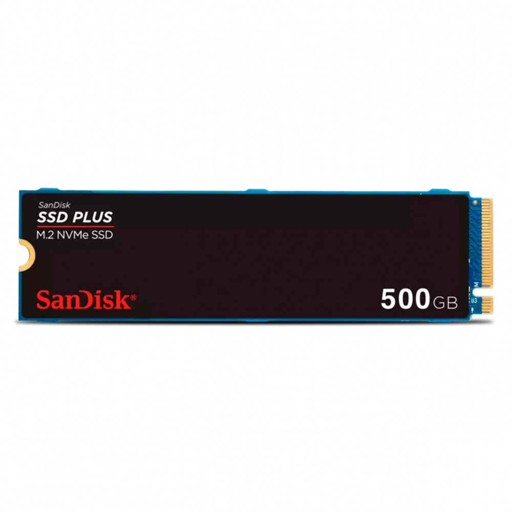 Unidad de Estado Sólido SSD SanDisk Plus NVMe, 500GB, M.2, 2500 MB/s Escritura, 2400 MB/s Lectura, PCI Express 3.0, SDSSDA3N-500G-G26 /MAX. 1 X CLIENTE