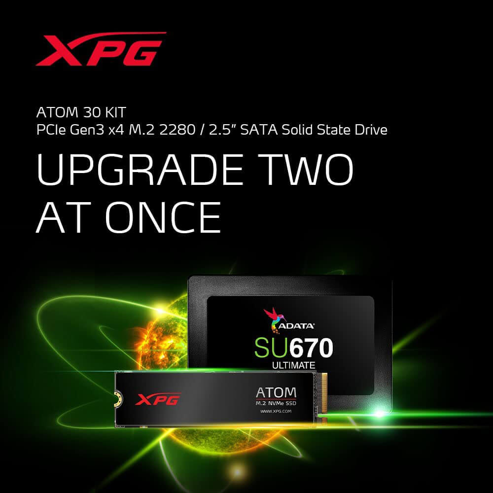 Bundle Kit, Unidad de Estado Sólido XPG Atom Kit, 1TB PCIe M.2 2280 PCIe Gen3 x4 + 250GB SATA 2.5 SSD, AATO-30KIT-250G1TCI /MAX. 1 X CLIENTE - Image 3