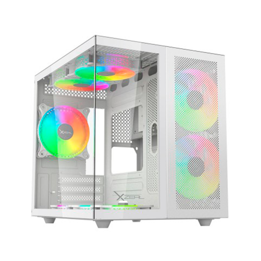 Gabinete Gamer Cubo CXi1, Blanco, Cristal Templado, Incluye 3 ventiladores ARGB, XZGAMC1W