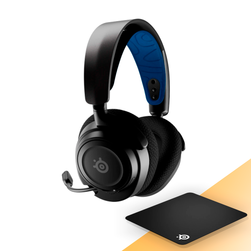 Diadema Gamer SteelSeries Arctis Nova 7P Wireless, Micrófono Con Supresión de Ruido AI, Inalámbrico, Negro, 61559/ SS%OFF, INCLUYE MOUSEPAD STEELSERIES DE REGALO, NAVSTEEL