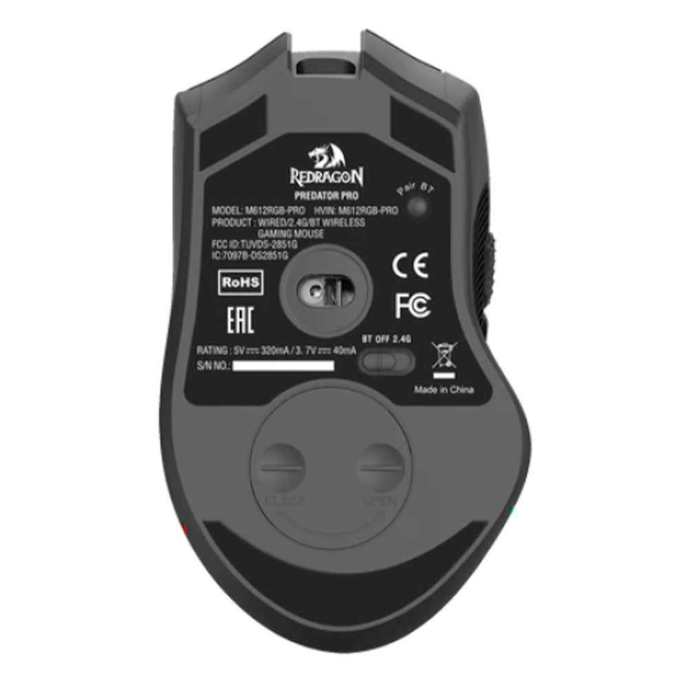 Mouse Gamer Redragon Predator M612 RGB PRO, Inalámbrico, Negro, 7 modos de Retroiluminación, M612RGB-PRO/ NAVIDAD - Image 7