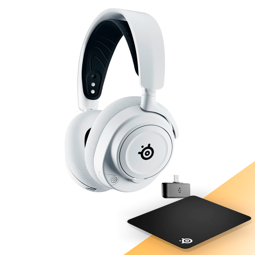 Diadema Gamer SteelSeries Arctis Nova 7X, Micrófono Con Cancelación de Ruido, Inalámbrico, Blanco, 61567/ SS%OFF, INCLUYE MOUSEPAD STEELSERIES DE REGALO, NAVSTEEL