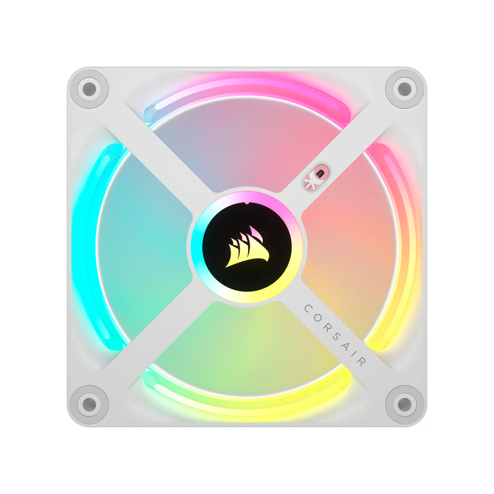 Kit 3 Ventiladores Corsair iCUE Link QX120 RGB, 120mm, 480-2400RPM, Blanco, 3 Ventiladores, CO-9051006-WW - Image 4