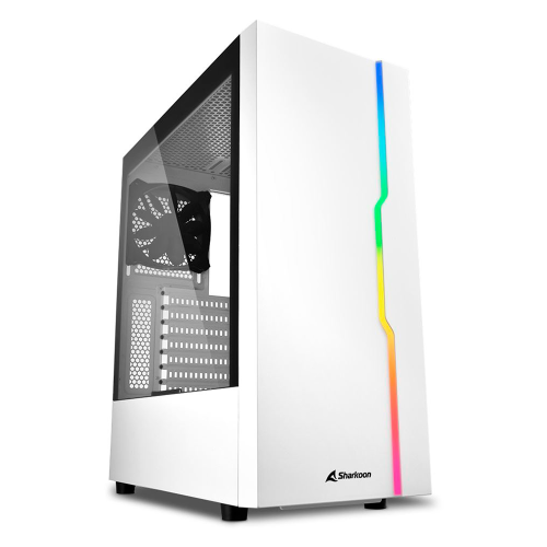 Gabinete Sharkoon RGB Slider White, ATX/Micro-ATX/Mini-ITX, Cristal Templado, USB 3.2, Sin Fuente, RGB SLIDER WHITE