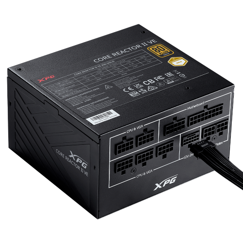 Fuente de Poder XPG CORE REACTOR II VE, 750W, 80+ Gold, Modular, 24-pin ATX, 120mm, COREREACTORIIVE750G-BKCUS