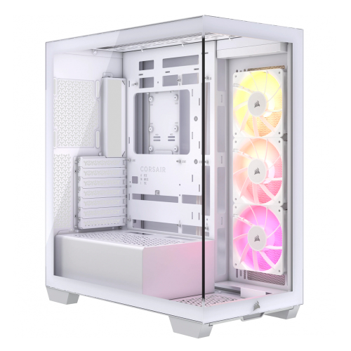 Gabinete Corsair Icue Link 3500X RGB, Midi-Tower, Mini-ITX/Micro-ATX/ATX/E-ATX, USB 3.2, Sin Fuente, 3 Ventiladores iCUE LINK RX120 RGB Instalados, Blanco, CC-9011281-WW