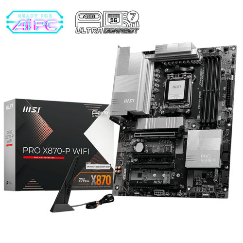 Tarjeta Madre MSI Pro X870-P WiFI, ATX, AM5, DDR5, PCIe 5.0, M.2 Gen5, SATA 6Gb/s, USB 40Gbps, HDMI/DP, Wi-Fi 7, Bluetooth 5.4, 5Gbps LAN, PRO X870-P WIFI