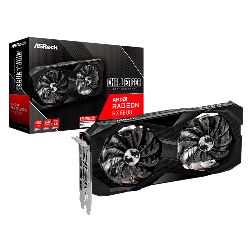Tarjeta de video Asrock AMD Radeon RX 6600 Challenger 8GB, Boost Clock: Up to 2491 MHz, 14 Gbps, 8GB GDDR6, DirectX 12 Ultimate, RX6600 CLD 8G/ NAVIDAD