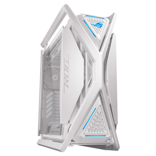 Gabinete Gamer ASUS ROG Hyperion GR701, Blanco, EATX, Estructura semiabierta, Paneles laterales sin herramientas, Soporta hasta 2 radiadores de 16.535 in, Soporte para tarjetas gráficas, 2 paneles frontales tipo C, GR701/WT/PWM FAN