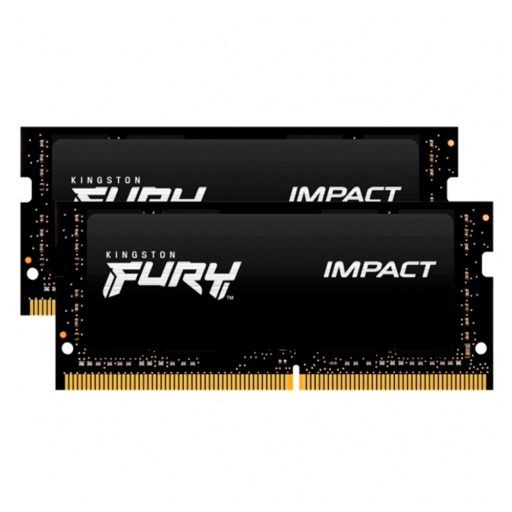 Kit Memoria RAM Kingston Fury Impact DDR5, 5600MHz, 32GB (2x16GB), On-Die ECC, CL40, XMP, SO-DIMM, KF556S40IBK2-32 /MAX. 1 X CLIENTE