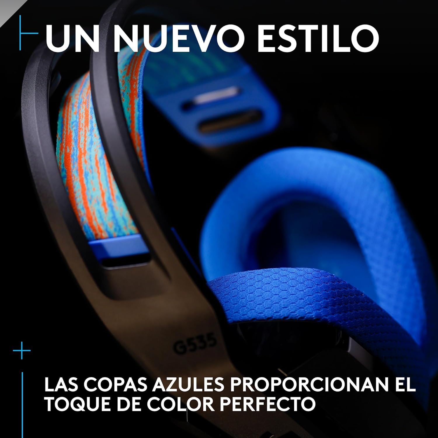 Diadema Gamer Logitech G535 Lightspeed Wireless, Microfono, Azul, 939-002218/ NAVIDAD - Image 7