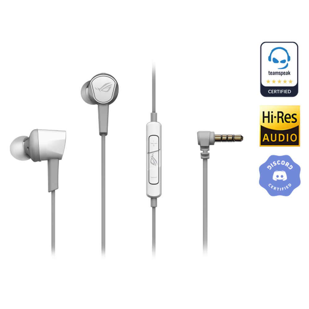 Audífonos ASUS ROG CETRA II CORE MOONLIGHT WHITE, Jack 3.5mm, Multidispositivos, 7.1 Canales