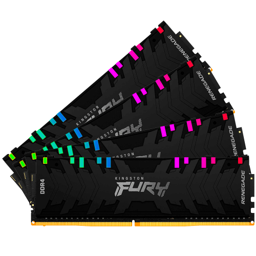 Memoria RAM DDR4 64GB 3200MHz Kingston Renegade RGB Kit 4x16GB Negro, KF432C16RB1AK4/64 /MAX. 1 X CLIENTE