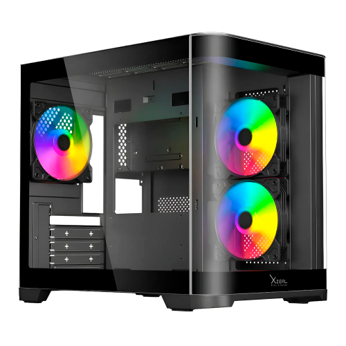 Gabinete Xzeal XZGAMC3B, Mini-Tower, Micro-ATX/Mini-ITX, USB 2.0/3.0, Sin Fuente, 3 Ventiladores Instalados, Negro, XZGAMC3B