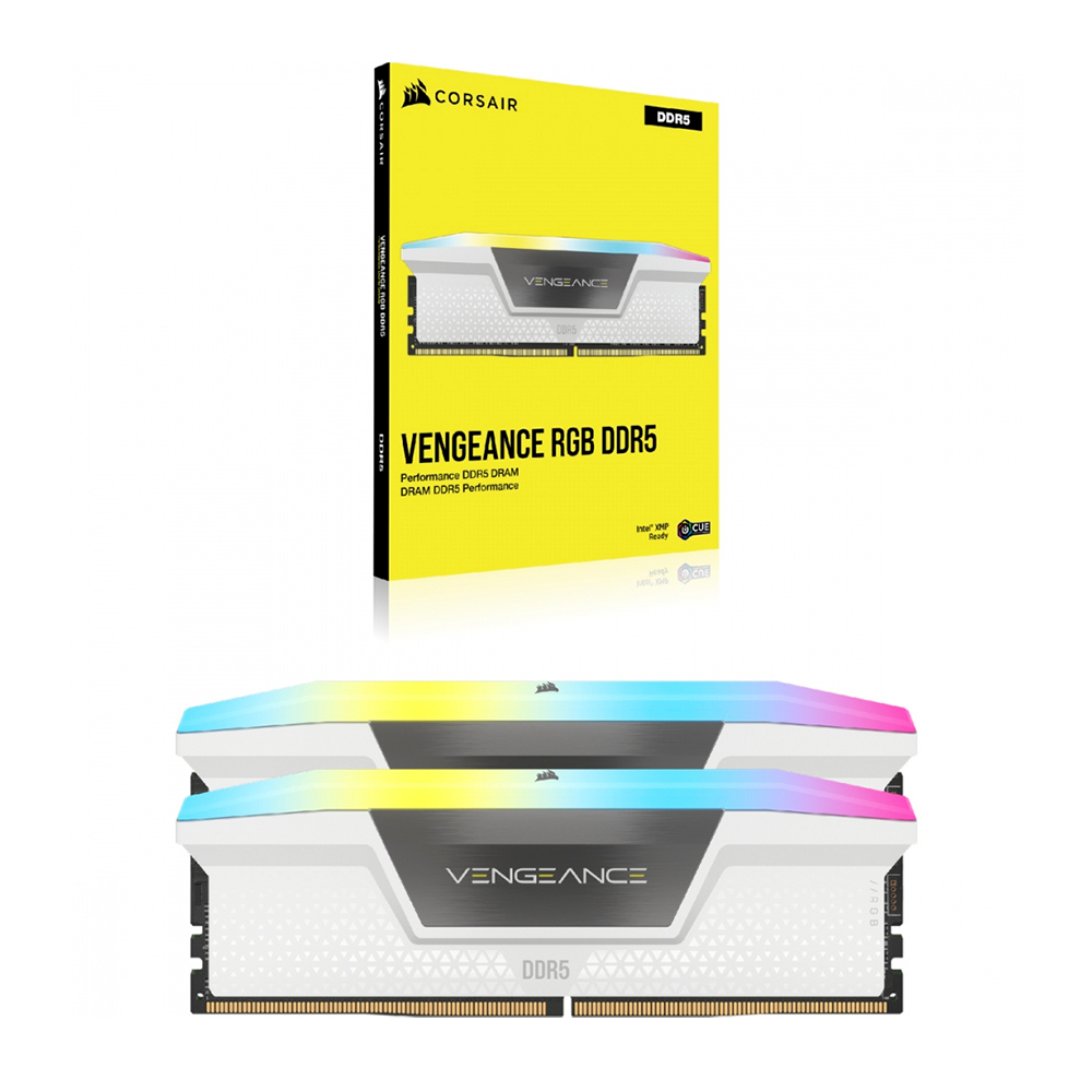 Memoria RAM Corsair Vengeance RGB DDR5, 5600MHz, 32GB (2x16GB), CL36, XM, Blanco, CMH32GX5M2B5600C36WK /MAX. 1 X CLIENTE - Image 3