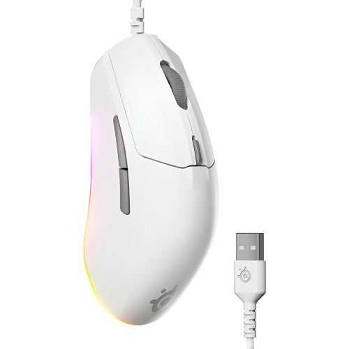 Mouse Gamer SteelSeries Rival 3, Alámbrico, Sensor SteelSeries TrueMove Core, Óptico, Diseño Ergonómico, Blanco, 62703, NAVSTEEL