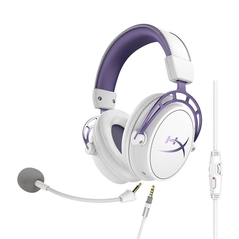Diadema HyperX Cloud Alpha con Microfono Alambrica Estereo Blanca Morado 1x3.5mm o 2x3.5mm, PC, LAP, CONSOLAS, SMARTPHONE HX-HSCA-PL - Image 3