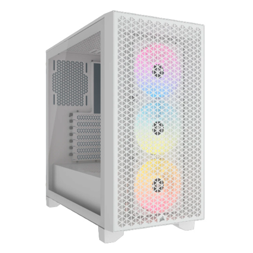 Gabinete Corsair 3000D RGB AIRFLOW, Midi-Tower, ATX, Cristal Templado, USB 3.2, Sin Fuente, 3 Ventiladores RGB Instalados, Blanco, CC-9011256-WW