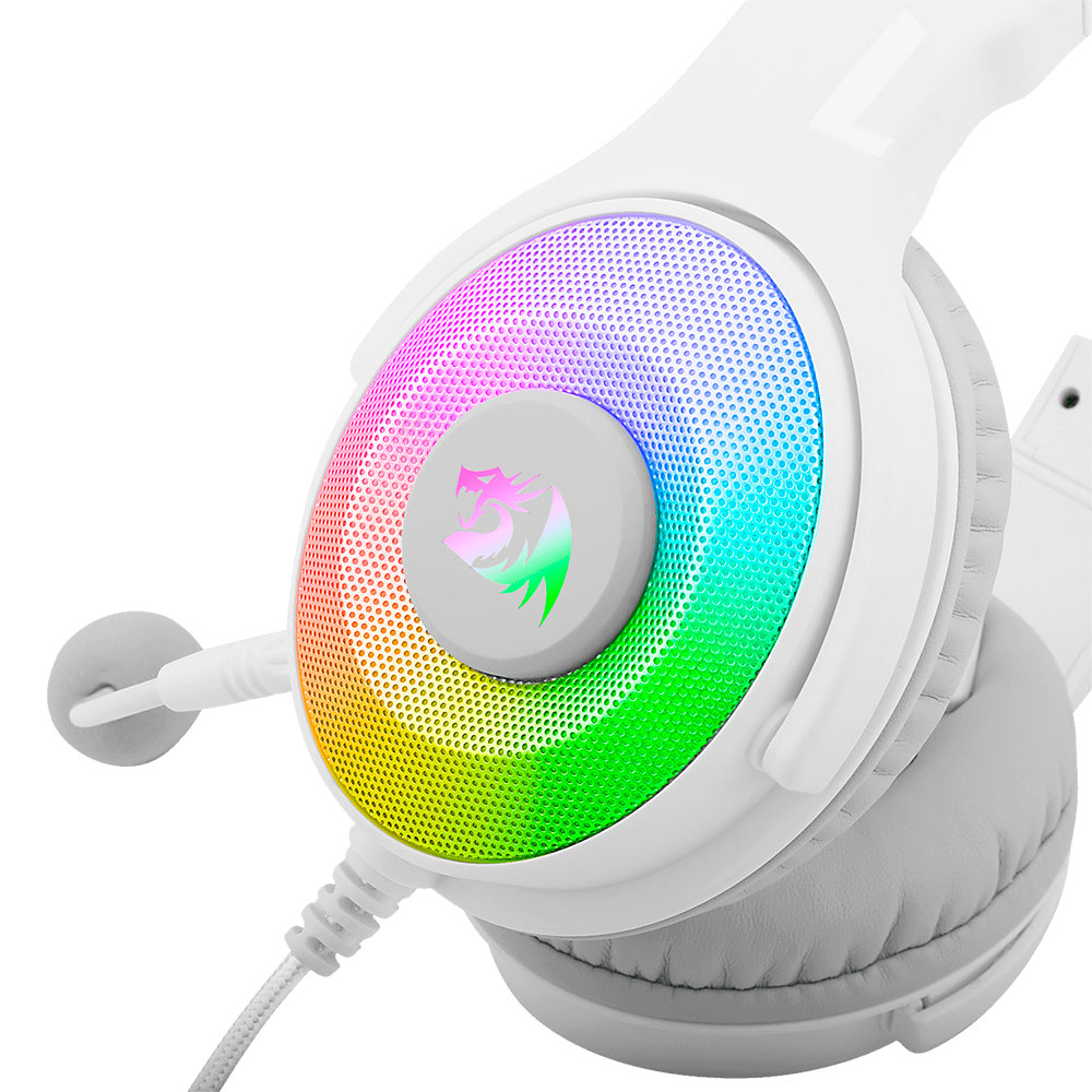 Diadema Gamer Redragon H350W-RGB PANDORA WHITE, RGB LED, USB - Image 4
