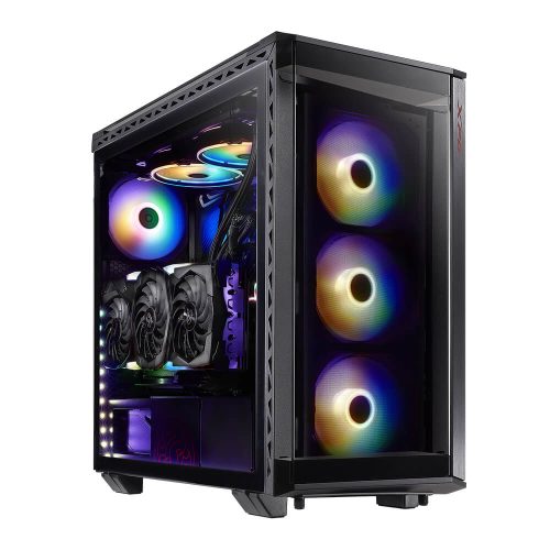 Gabinete XPG Battlecruiser RGB Black, RGB Sync, Cristal Templado, E-ATX - BATTLECRUISER-BKCWW