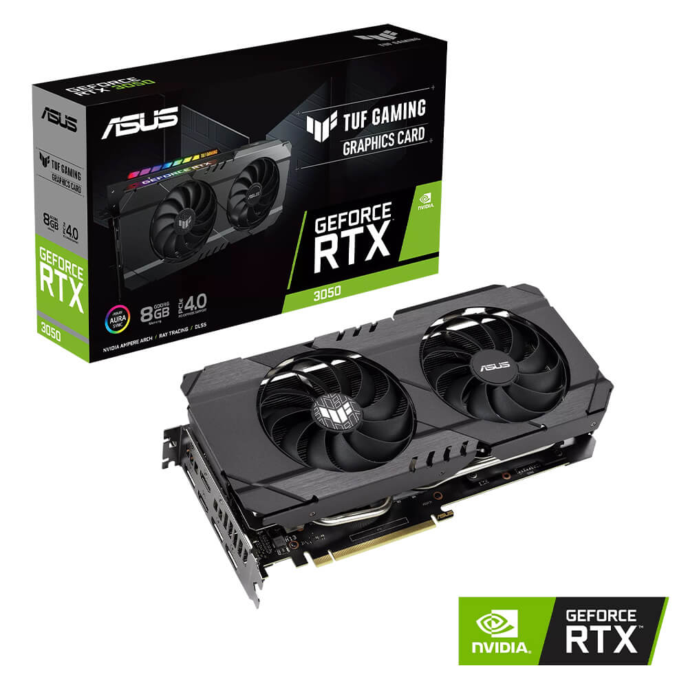 Tarjeta de Video Nvidia Geforce RTX 3050 Asus TUF Gaming, 8GB, GDDR6, TUF-RTX3050-O8G-GAMING, 3 AÑOS DE GARANTIA NACIONAL