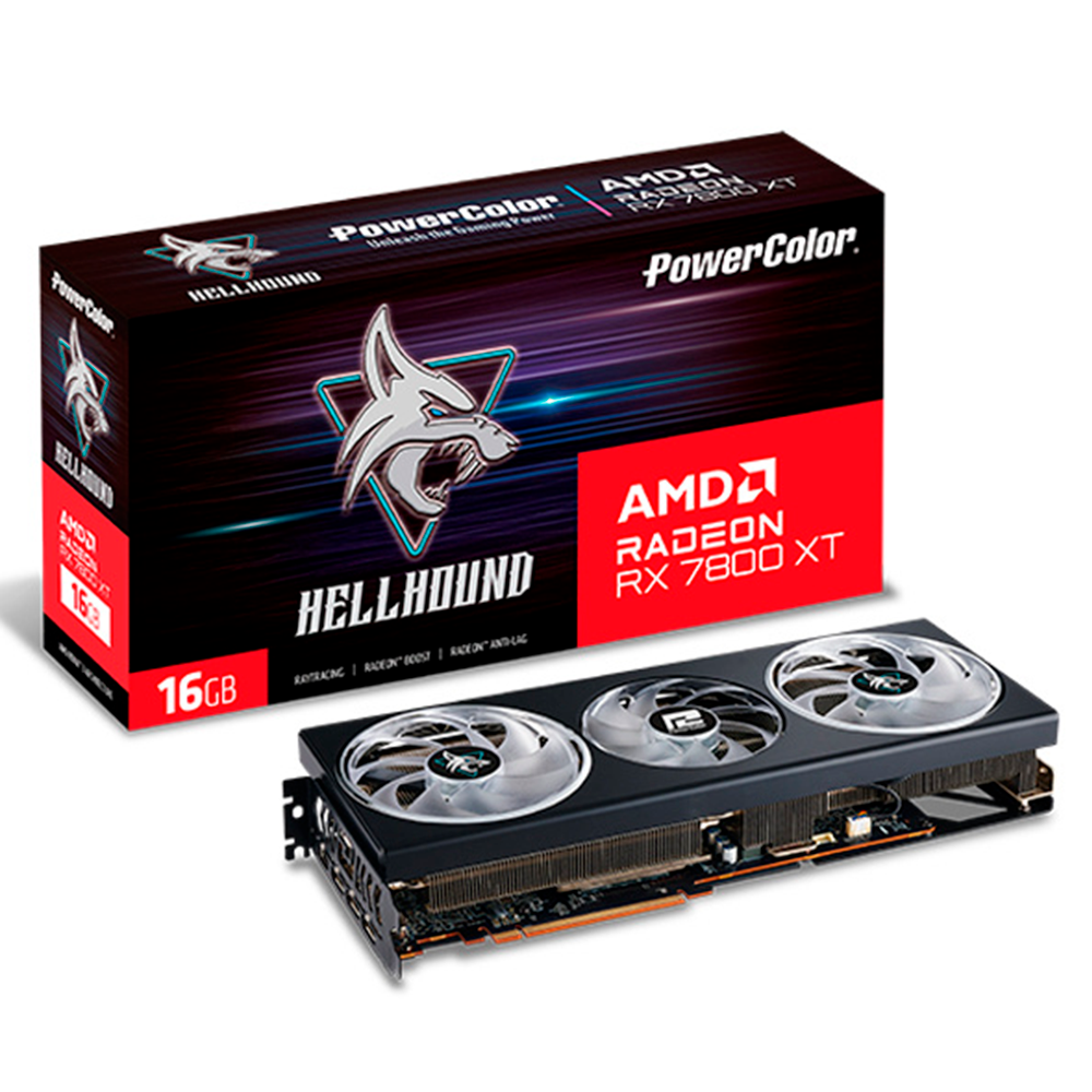 Tarjeta de Video PowerColor AMD Radeon RX 7800 XT Hellhound Spectral OC, 16GB 256-bit GDDR6, PCI Express 4.0, RX7800XT 16G-L/OC/